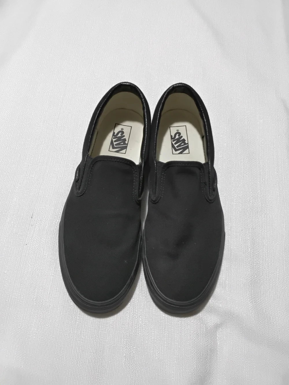 Vans Classic Slip-On Black Canvas Loafers Mens Sz 11.
